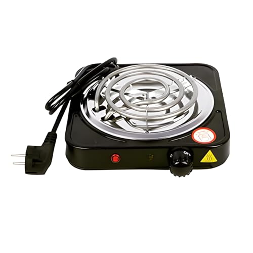 Image of Drumstone Single Burner Electric Hot Plate 1000W Portable Cooktop with Adjustable Temperature Control, Compact Electric Stove for Boiling, Frying, Tea, Coffee and Everyday Cooking