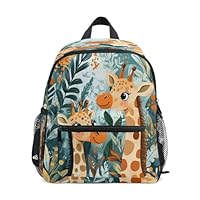 XDKDZIS Pattern with Adorable Giraffes Jungle Leaves Kids School Bag Travel Backpack Childrens Toddler Rucksack