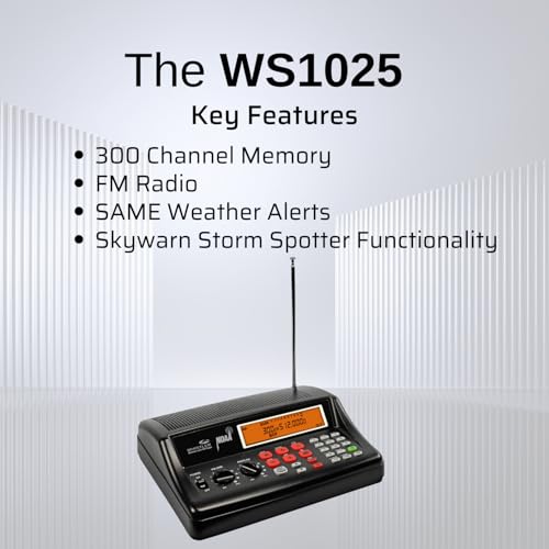 Image of Whistler WS1025 Analog Desktop Scanner - Programmable Police /Fire /Weather Radio with 200 Channels and Backlit LCD Display - Easy-to-Use Base Unit - Black
