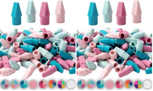 Image of Mr. Pen- Pencil Erasers Toppers, 240 Pack, Muted Pastel Colors