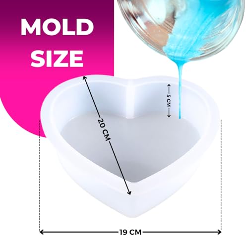 Image of Oytra Resin Art Mould Heart Shape for Flower Preservation Silicone Mold DIY Art Craft Casting Home Decoration & Gift Making