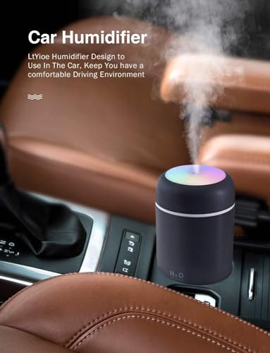 Image of Humidifier Colorful Light Cool Mini Humidifier USB Personal Desktop For Car Office Bedroom Auto ShutOff Mist Modes Super Quiet - PACK OF 1