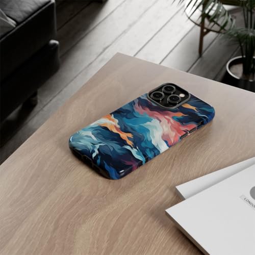 Coque rigide iPhone 14 Pro Max vagues multicolores pour votre quotidien