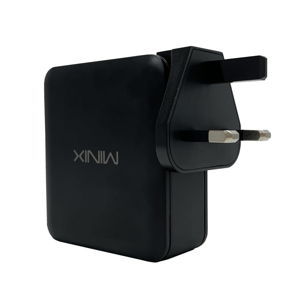 MINIX P165 Caricatore da muro a 4 porte 165W Turbo, con 3 porte USB-C, 1xUSB-C1 PD3.1 (140W) 1xUSB-C2 3.0 (100W) 1 x USB-C3 3.0 (30W) + 1 x USB- A 22,5W Ricarica rapida per laptop, tablet, smartphone