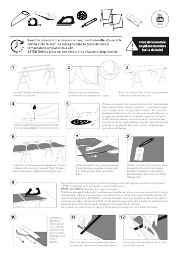 Nordlinger Pro Türrenovierungsset Eiche Natur 890513-4 Furnierblätter 85 x 50 cm & 3 Profile schwarz 85 x 2 cm