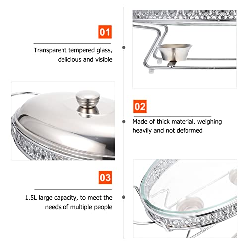 UPKOCH Edelstahl Chafing Teller Buffet Chafer Runder Buffetwärmer Fach mit Deckel Und Chafing Treibstoffhalter für… – Bild 7