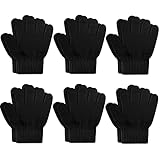 ONESING 6 Pair Toddler Gloves Toddler Winter Gloves Kids Gloves Winter Stretchy Knit Glove for Kids Boys Girls