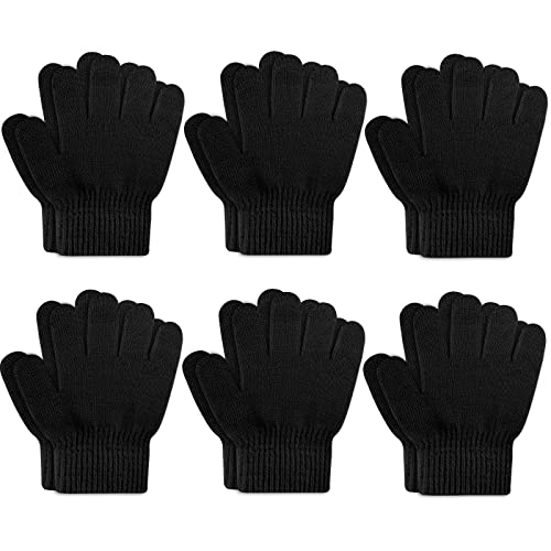 ONESING 6 Pair Toddler Gloves Toddler Winter Gloves Kids Gloves Winter Stretchy Knit Glove for Kids Boys Girls