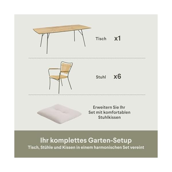 Marguerit Gartenmöbel-Set Teakholz Olivgrün