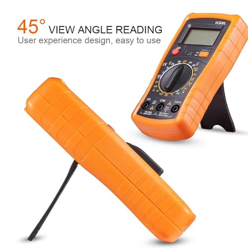 Image of Digital Multimeter with Premium Probes, Measures AC /DC Voltage, Current, Resistance, Diode, Triode, Suitable for Household use, and Industrial use - F (Orange)
