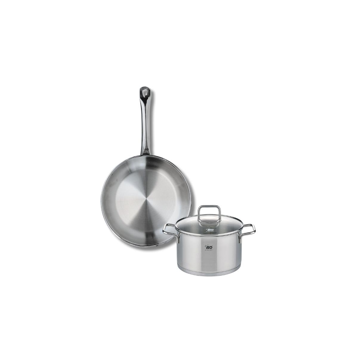 Elo Profi 9692450 2-Piece Cookware Set of 1 Frying Pan 24 cm and 1 Saucepan 16 cm Elo Profi Citrin, Stainless Steel, Induction