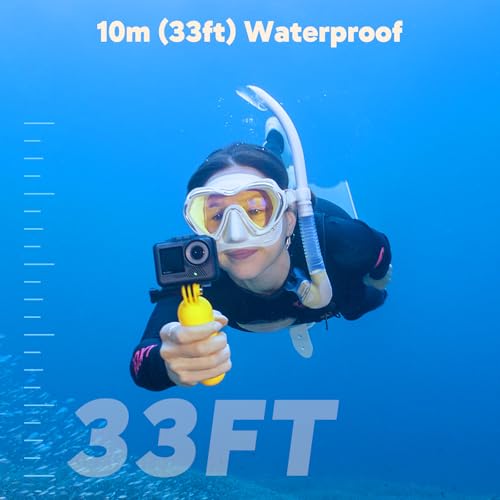 Image of AKASO Brave 8 Lite 4K60fps Action Camera with 64GB MicroSD U3 Card - 33ft Waterproof Underwater Camera, 48MP, Ultra HD Video, HDR, SuperSmooth, 5X Zoom, 8X Slo-Mo, Helmet Sport Camera Accessories Kit