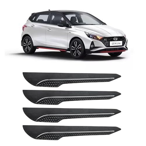 Image of AOSIS-Car Bumper Protector /Bumper Guard for Hyundai i20 N-Line with Single Chrome Stripe (4-Pcs)