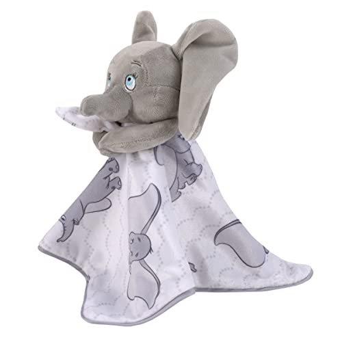 Image of Disney Dumbo Gray and White Super Soft Sherpa Baby Blanket and Security Blanket 2-Piece Set