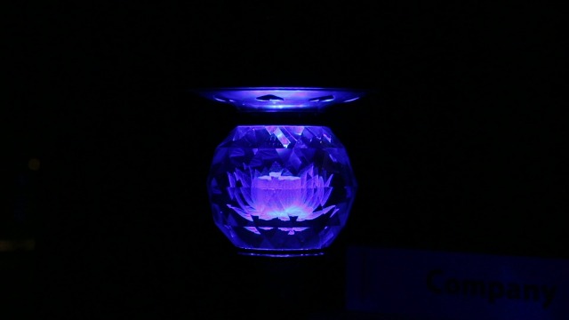 Image of Lotus Flower Lamp Pineapple Crystal 7 Color LED Buddhist Meditation (10in) | Unique Design;Alloy Glass;Multi-scene Gift;Fine Craft;Sacred Symbol