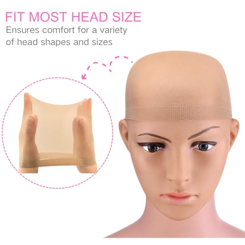 Oscci OSC-00015 Brown Stocking Wig Caps 2 Pieces Stretch And Breathable Nylon Wig Cap Suit For Women And Men thumb #3