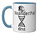 Double Helix Neanderthal DNA Genetic Design Ceramic Mug, Blue/White