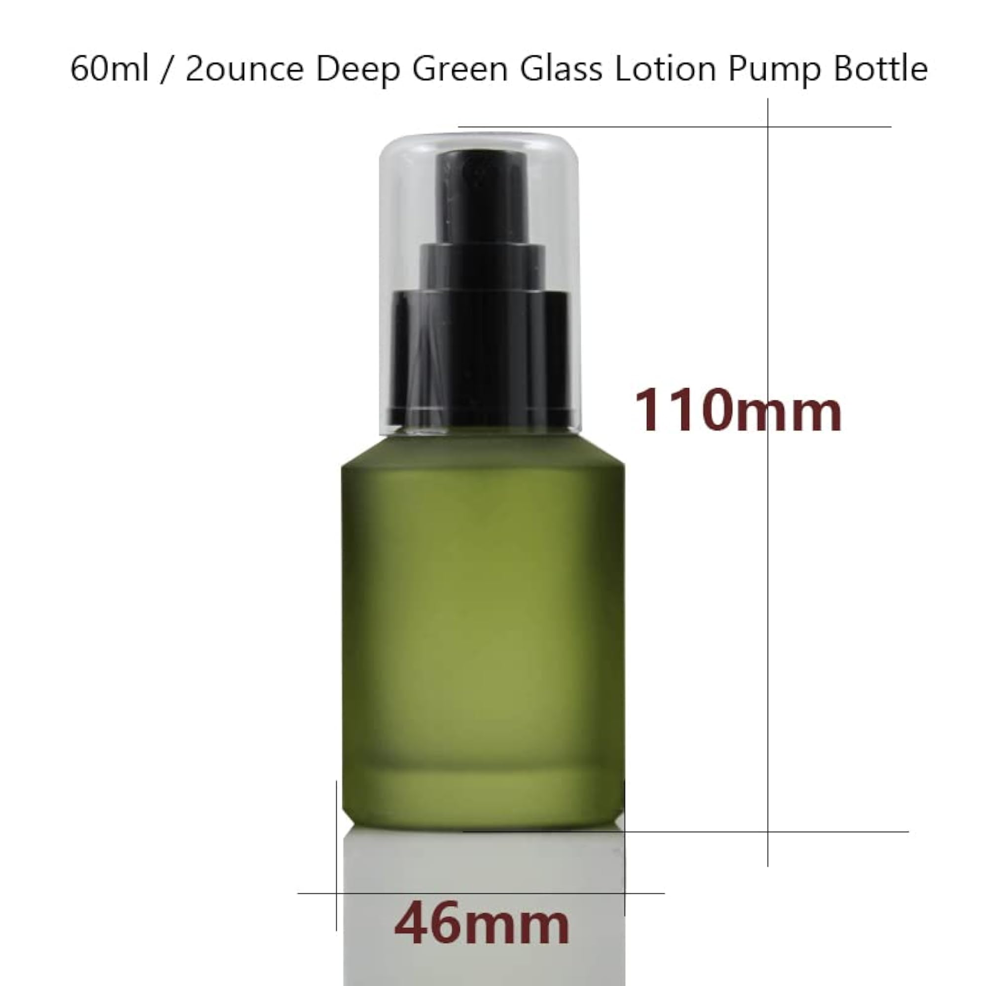 60ml Frosted Empty Glass Cosmetic Cream Lotion Pump Bottle