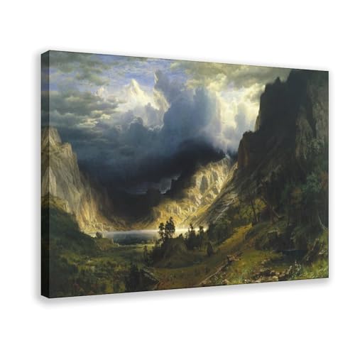 Montagnes Rocheuses Albert Bierstadt Poster Toile Paysage Mont Rosalie Cadre