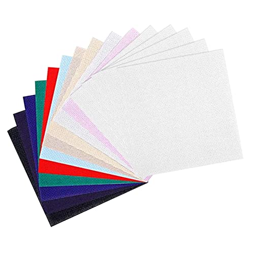 Kruissteekbogen in verschillende kleuren, Aida-stof, draaddichtheid 14, wit borduurwerk, Binca-vierkanten, doe-het-zelf kledingmateriaal voor kinderen, beginners, 15 stuks