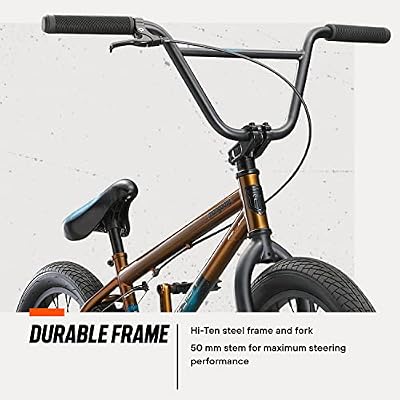 Mongoose Legion Kids Freestyle BMX Bike, Intermediate Rider, Boys and Girls Bikes, 20-Inch Wheels, Hi-Ten Steel Frame, Micro Drive 25x9T BMX Gearing