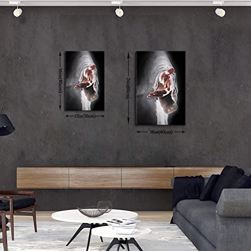 Alternative view of Jesus Religion With Framed Canvas Wall Art Give Me Your Hand God Christian Wall Art Jesus Poster Pictures Wall Art Christian Wall Decor Prayer Room Bedroom Living Room Ready to Hang 12 "x16"
