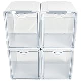 Deflecto Single Tilt Bins, 5.2' x 5.54' x 4.65', White, 4-Pieces (421103CR)