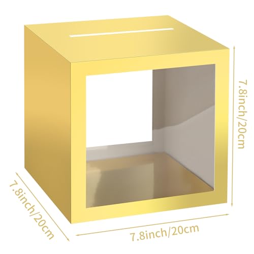 Image of Gold Card Box Wedding Favors Gift Card Boxes Post Box Cardboard Receiving Money Box Holder for Wedding Reception, Baby Showers, Anniversary, Birthday Party, Retirement, Graduation Envelope Holder