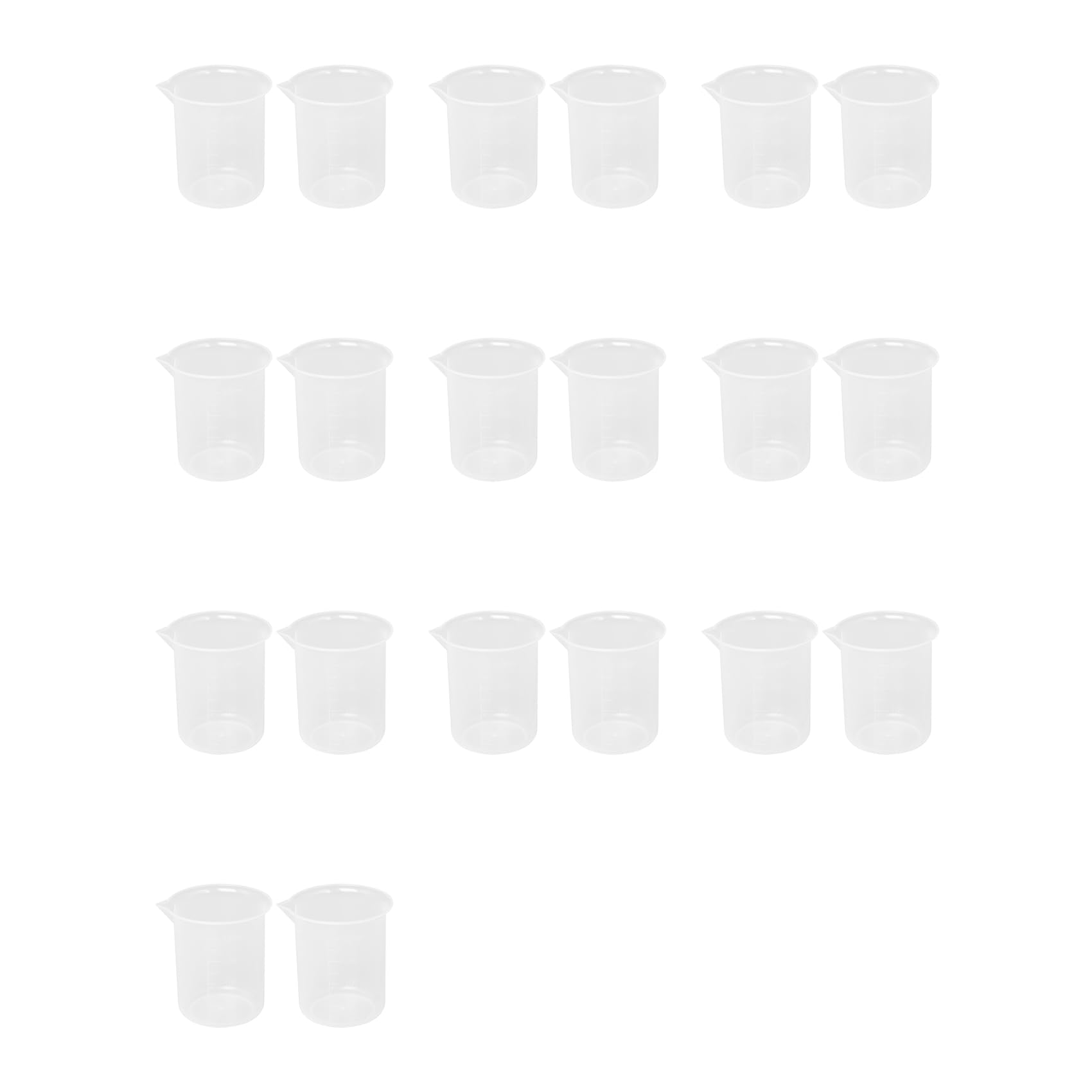 Hndhbfgrt Kitchen Lab Graduated Beaker Clear Plastic Measuring Cup Thicken with Cap Measuring Jug 200mL 20pcs
