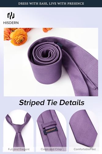 Image of HISDERN Mens Ties Solid Color Ties for Men Formal Necktie with Pocket Square Set Satin Silk Neck Tie Handkerchiefs Set