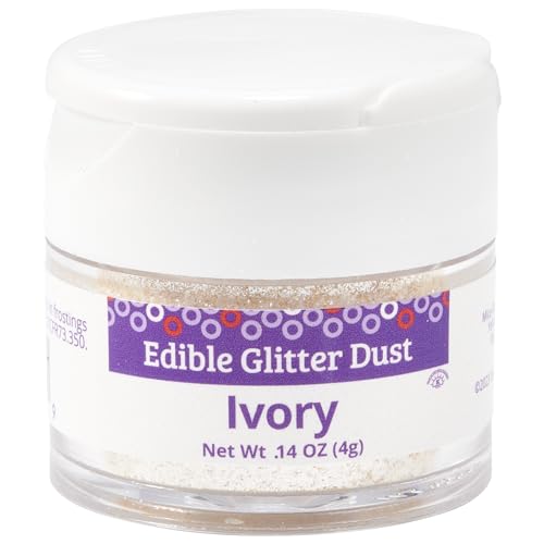 DecoPac Edible Glitter Dust | Ivory | Edible Sparkle Powder For Cake Decorating, Cakes, Cupcakes, Cookies, and Donuts - 4g