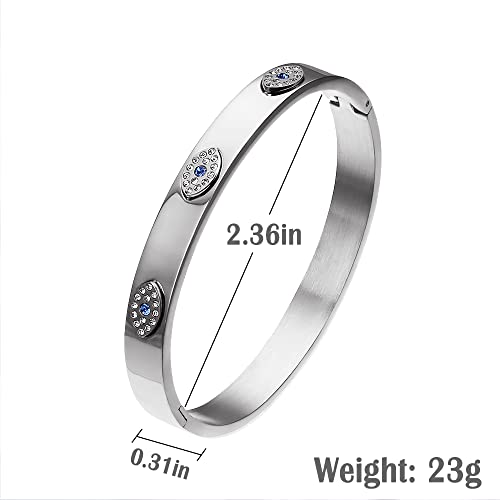 NIGHTCRUZ Evil Eye Bangel Bracelet, Stainless Steel Bangle Cuff for Men Women2