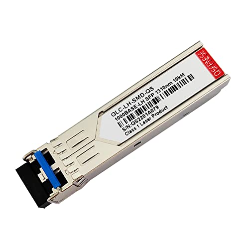 QSFPNESE 1.25G SFP 1000BASE-LX Transceiver, 1310nm SMF Module, up to 10KM/20KM, Compatible with Cisco GLC-LH-SMD, Meraki, D-Link, Supermicro, Fortinet, Ubiquiti, Netgear, Mikrotik