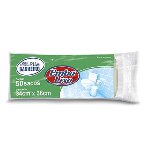 Embalixo Saco Lixo Pia e Banheiro Branco - 50 Unidades