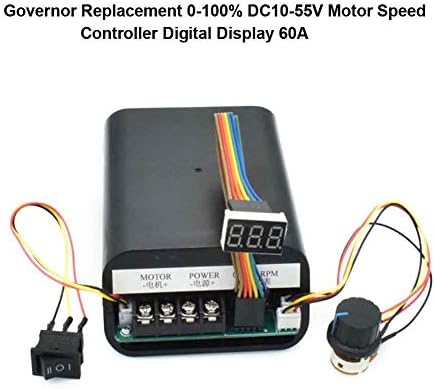 RUIZHI DC Motor Speed Controller, 60A DC10-55V Motor Governor High Power Control Board with Digital Display - 0-100% Adjustable