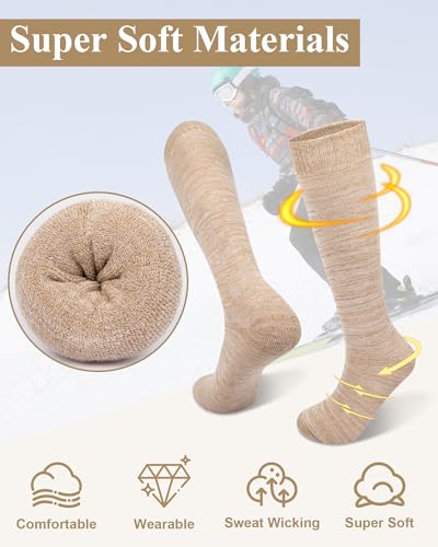 Women's Warm Knee High Thermal Socks for Cold Weather, Long Thick Winter Cushioned Soft Cotton Boot Crew Calf Socks3