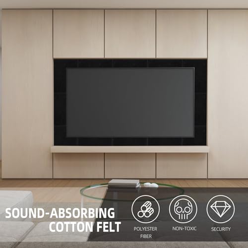 6 Piezas Paneles de Fibra de Poliéster Negro Absorbentes de Sonido para Tratamiento Acústico y Aislamiento de Pared miniatura 3