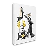 Maße: 40,6 x 3,8 x 50,8 cm Stupell Industries Chic Fashion Accessory Arrangement Stacked Glam Shoes Designed by Mercedes Lopez Charro Leinwandbild, 40,6 x 50,8 cm, Schwarz