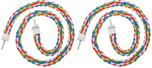 Image of iplusmile Bird Rope Perches, Cages Birds Rope Cage Accessories for Parrots, Cockatiels, Parakeets, Budgie, 41.3inch (Pack of 4)