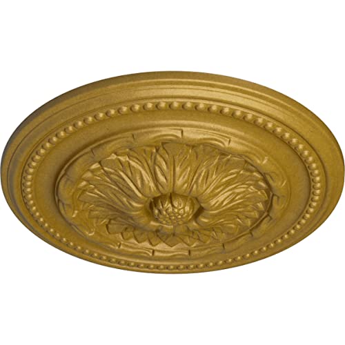 Image of 15 3 /4 inchOD x 1 7 /8 inchP Chester Ceiling Medallion (Fits Canopies up to 2 1 /4 inch), Hand-Painted Pharaoh's Gold