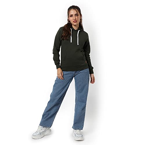 Image of Campus Sutra Women cotton Premium Zipper Hoodie-Grey