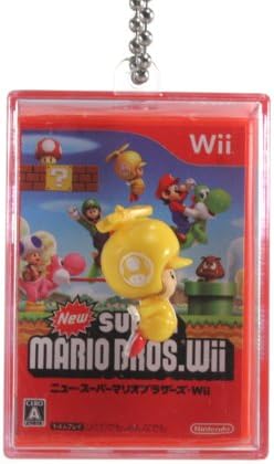 New Super Mario Bros Wii Spring Shadow Box 1.75" Keychain - Propeller Toad