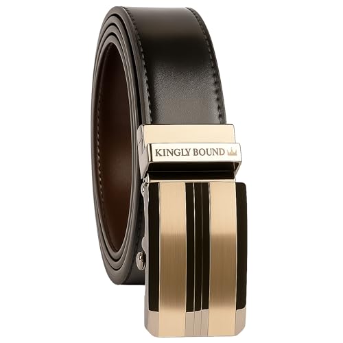 Auto Lock Reversible Mens Branded Leather Belt – No Need To Punch...