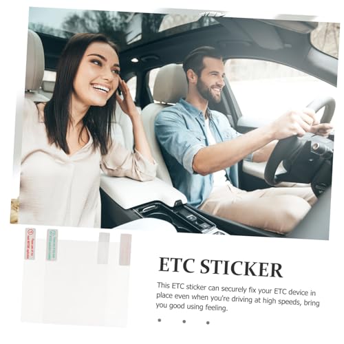 GANAZONO 10pcs High-Temperature Resistant Adhesive ETC Stickers for Car Windshield Double-Sided Static Clings Car Accessories for Easy Installation