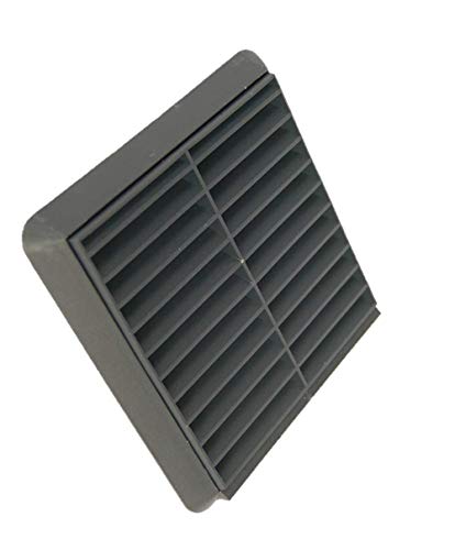 Fixed Louvered Wall Vent Grille 100mm / 4 Grey Anthracite RAL 7016 External Exterior Ducting Air Round Spigot Fly Screen