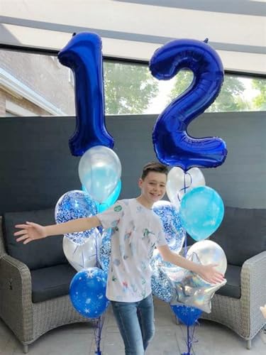 Image of Number Balloons 22 Balloon Dark Blue for 22 Birthday Decorations, 40 inch | Saturated Color, Large 40 in, With Inflation Straw & Hanging Hole, Great for Men's Party, Back-To-School Season, Pool Party
