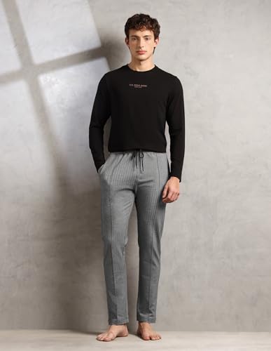 Image of U.S. POLO ASSN. Mens PR003 Chevron Cotton Stretch Lounge Track Pants