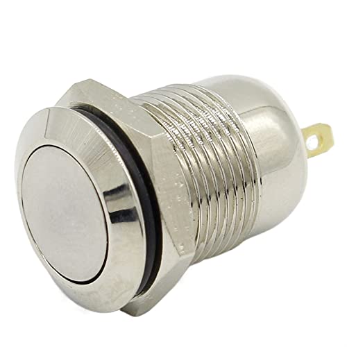 Bouton-poussoir momentané 12mm rond et plat interrupteur étanche de réinitialisation automatique