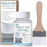 Anti-Slip Coating for Bathtubs & Shower Floors, 3 Oz Covers Three Tub or Showers, Clear Tub & Shower Grip Textured Coating, Strong Adhesion, Lasts for Years, Barefoot-Friendly, Easy to Clean