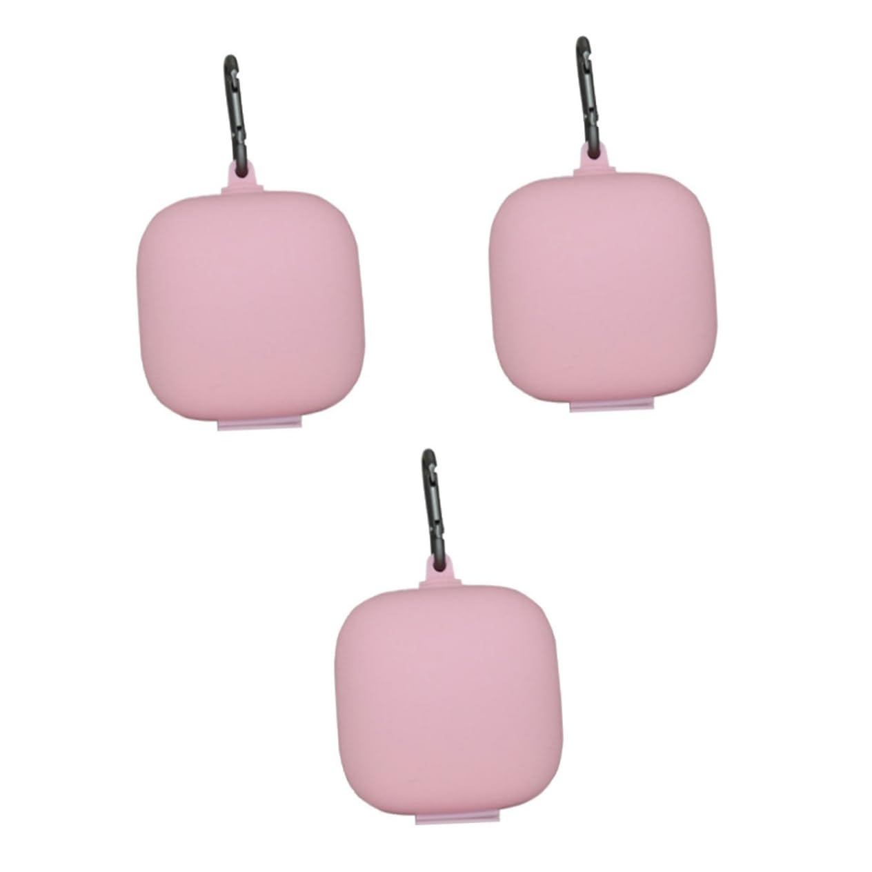 DOITOOL 3piezas Caja De Protección para Auriculares Inalámbricos Funda De Silicona y Hebilla Metálica Compatible Pro Color Rosa